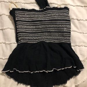 Free people black and white tie back top